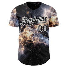 Загрузить изображение в средство просмотра галереи, Custom Black-White Galaxy Star Nebula Authentic Baseball Jersey