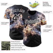 Загрузить изображение в средство просмотра галереи, Custom Black-White Galaxy Star Nebula Authentic Baseball Jersey