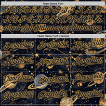 Charger l'image dans la galerie, Custom Black-Vegas Gold Galaxy Star Authentic Baseball Jersey