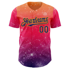 Laden Sie das Bild in den Galerie-Viewer, Custom Orange Dark Purple Red-Gold Galaxy Star Authentic Baseball Jersey