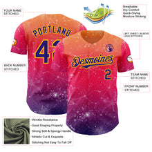 Laden Sie das Bild in den Galerie-Viewer, Custom Orange Dark Purple Red-Gold Galaxy Star Authentic Baseball Jersey