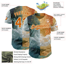 Загрузить изображение в средство просмотра галереи, Custom Yellow Texas Orange Gray-Cream Galaxy Star Nebula Authentic Baseball Jersey
