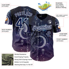 Загрузить изображение в средство просмотра галереи, Custom Dark Purple Navy-White Galaxy Star Authentic Baseball Jersey