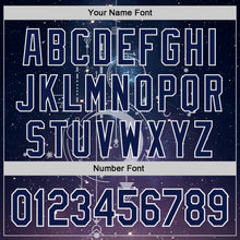 Загрузить изображение в средство просмотра галереи, Custom Dark Purple Navy-White Galaxy Star Authentic Baseball Jersey