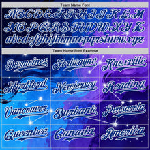 Загрузить изображение в средство просмотра галереи, Custom Blue Royal Purple-White Galaxy Star Nebula Authentic Baseball Jersey