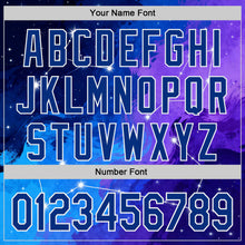 Загрузить изображение в средство просмотра галереи, Custom Blue Royal Purple-White Galaxy Star Nebula Authentic Baseball Jersey
