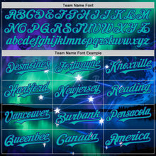Загрузить изображение в средство просмотра галереи, Custom Blue Aqua-Dark Purple Galaxy Star Authentic Baseball Jersey