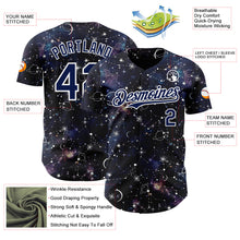 Загрузить изображение в средство просмотра галереи, Custom Navy-White Galaxy Star Nebula Authentic Baseball Jersey