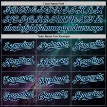 Load image into Gallery viewer, Custom Black Navy-Ice Blue Galaxy Star Nebula Authentic Baseball Jersey