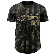 Загрузить изображение в средство просмотра галереи, Custom Camo Black-Vegas Gold 3D Pattern Design Motorcycle Motocross Authentic Baseball Jersey