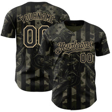 Загрузить изображение в средство просмотра галереи, Custom Camo Black-Vegas Gold 3D Pattern Design Motorcycle Motocross Authentic Baseball Jersey