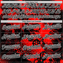 Load image into Gallery viewer, Custom Red Black-White 3D Pattern Design Motorcycle Motocross Halftone Dot Authentic Baseball Jersey