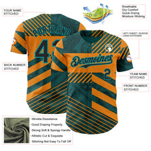 Laden Sie das Bild in den Galerie-Viewer, Custom Teal Black-Orange 3D Pattern Design Motorcycle Motocross Stripe Authentic Baseball Jersey