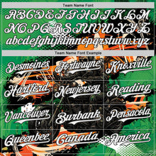 Load image into Gallery viewer, Custom Green White Orange Cream-Black 3D Pattern Design Motorcycle Motocross Skull Authentic Baseball Jersey