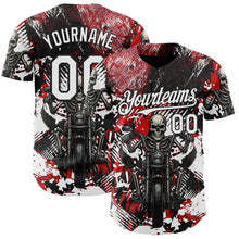 Загрузить изображение в средство просмотра галереи, Custom Red White-Black 3D Pattern Design Motorcycle Motocross Skull Authentic Baseball Jersey