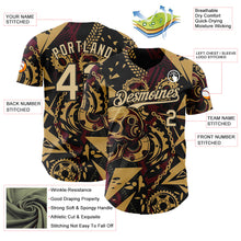 Загрузить изображение в средство просмотра галереи, Custom Black Vegas Gold Old Gold-Red 3D Pattern Design Motorcycle Motocross Skull Authentic Baseball Jersey