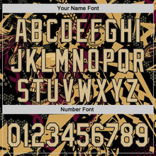 Загрузить изображение в средство просмотра галереи, Custom Black Vegas Gold Old Gold-Red 3D Pattern Design Motorcycle Motocross Skull Authentic Baseball Jersey