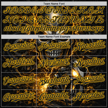 Загрузить изображение в средство просмотра галереи, Custom Black-Gold 3D Pattern Design Motorcycle Motocross Skull Authentic Baseball Jersey