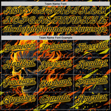 Load image into Gallery viewer, Custom Black Red-Yellow 3D Pattern Design Motorcycle Motocross Skull Flame Authentic Baseball Jersey