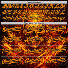 Загрузить изображение в средство просмотра галереи, Custom Black-Bay Orange 3D Pattern Design Motorcycle Motocross Skull Flame Authentic Baseball Jersey