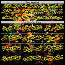 Laden Sie das Bild in den Galerie-Viewer, Custom Black-Light Yellow 3D Pattern Design Motorcycle Motocross Skull Authentic Baseball Jersey