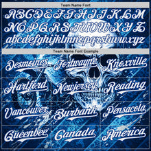 Загрузить изображение в средство просмотра галереи, Custom Blue White-Royal 3D Pattern Design Motorcycle Motocross Skull Authentic Baseball Jersey