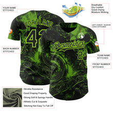 Загрузить изображение в средство просмотра галереи, Custom Black-Neon Green 3D Pattern Design Motorcycle Motocross Skull Authentic Baseball Jersey
