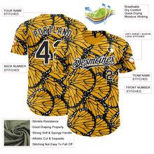 Charger l'image dans la galerie, Custom Gold Black-White Butterfly Wing Authentic Baseball Jersey