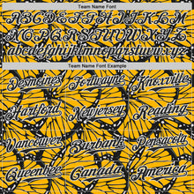Charger l'image dans la galerie, Custom Gold Black-White Butterfly Wing Authentic Baseball Jersey