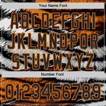 Загрузить изображение в средство просмотра галереи, Custom Orange Black Gray-Bay Orange Tiger Stripe Scratch Authentic Baseball Jersey