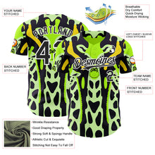 Загрузить изображение в средство просмотра галереи, Custom Green Black Yellow-White Giraffe Print Authentic Baseball Jersey
