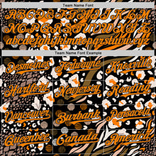 Загрузить изображение в средство просмотра галереи, Custom Black Bay Orange-White Leopard Print Tiger Stripe Authentic Baseball Jersey