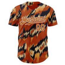 Laden Sie das Bild in den Galerie-Viewer, Custom Texas Orange Black-White Leopard Print Authentic Baseball Jersey