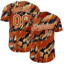 Laden Sie das Bild in den Galerie-Viewer, Custom Texas Orange Black-White Leopard Print Authentic Baseball Jersey