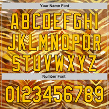 Load image into Gallery viewer, Custom Brown-Yellow Zebra Stripe Print Authentic Baseball Jersey