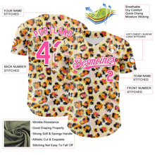 Загрузить изображение в средство просмотра галереи, Custom Cream Pink-White Leopard Print Authentic Baseball Jersey