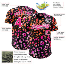 Загрузить изображение в средство просмотра галереи, Custom Black Hot Pink-White Leopard Print Authentic Baseball Jersey
