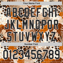 Load image into Gallery viewer, Custom Brown Black-White Leopard Print Tropical Jungle Authentic Baseball Jersey