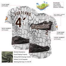 Charger l'image dans la galerie, Custom White Brown-Gray Crocodile Skin Authentic Baseball Jersey