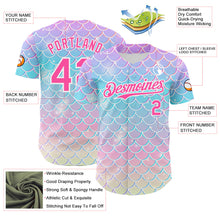 Load image into Gallery viewer, Custom Purple Pink Blue-White Mermaid Skin Authentic Baseball Jersey