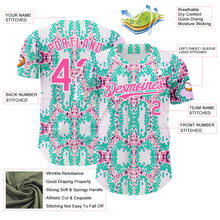 Load image into Gallery viewer, Custom White Pink-Green Snake Skin Authentic Baseball Jersey