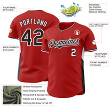 Laden Sie das Bild in den Galerie-Viewer, Custom Red Black-White Classic Color Block Side Panel Stripe Authentic Baseball Jersey