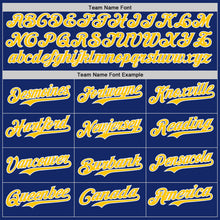 Загрузить изображение в средство просмотра галереи, Custom Royal Yellow-White Classic Color Block Side Panel Stripe Authentic Baseball Jersey