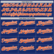 Charger l'image dans la galerie, Custom Royal Orange-White Classic Color Block Side Panel Stripe Authentic Baseball Jersey