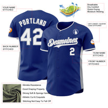Laden Sie das Bild in den Galerie-Viewer, Custom Royal White-Gray Classic Color Block Side Panel Stripe Authentic Baseball Jersey
