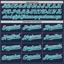 Laden Sie das Bild in den Galerie-Viewer, Custom Navy Teal-White Classic Color Block Side Panel Stripe Authentic Baseball Jersey