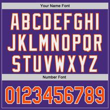 Загрузить изображение в средство просмотра галереи, Custom Purple Orange-White Classic Color Block Side Panel Stripe Authentic Baseball Jersey