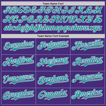 Загрузить изображение в средство просмотра галереи, Custom Purple Teal-White Classic Color Block Side Panel Stripe Authentic Baseball Jersey