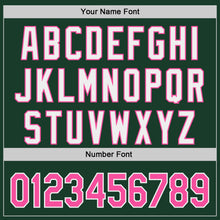 Laden Sie das Bild in den Galerie-Viewer, Custom Green Pink-White Classic Color Block Side Panel Stripe Authentic Baseball Jersey