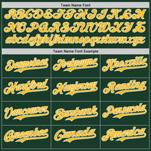 Laden Sie das Bild in den Galerie-Viewer, Custom Green Gold-White Classic Color Block Side Panel Stripe Authentic Baseball Jersey